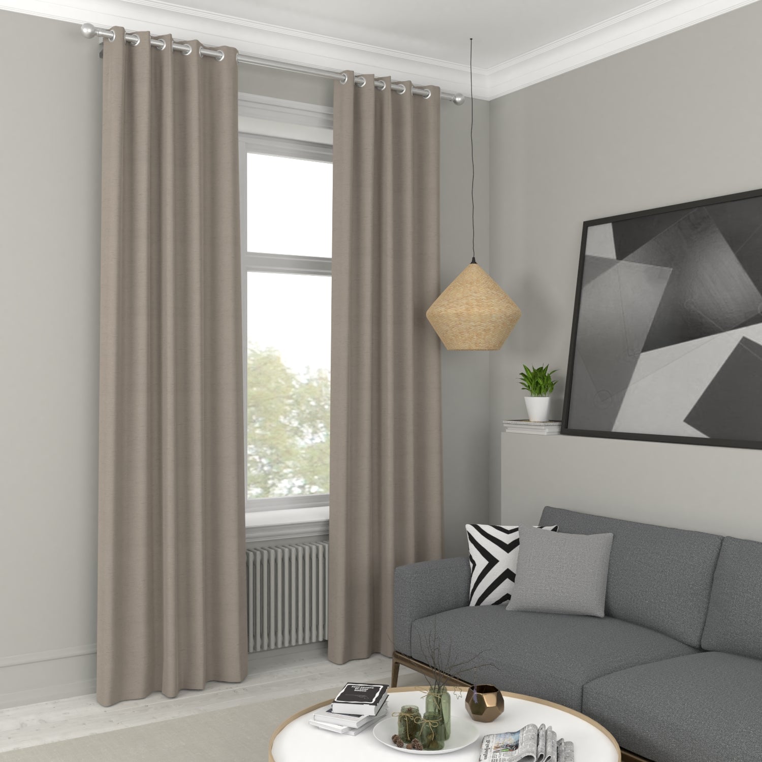 Iowa Silk Essence Made to Measure Curtain Pewter
