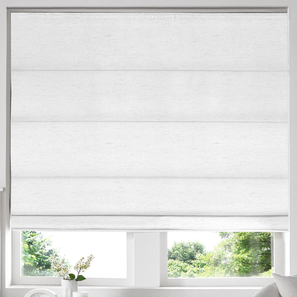 Iowa Silk Essence Made to Measure Roman Blind White