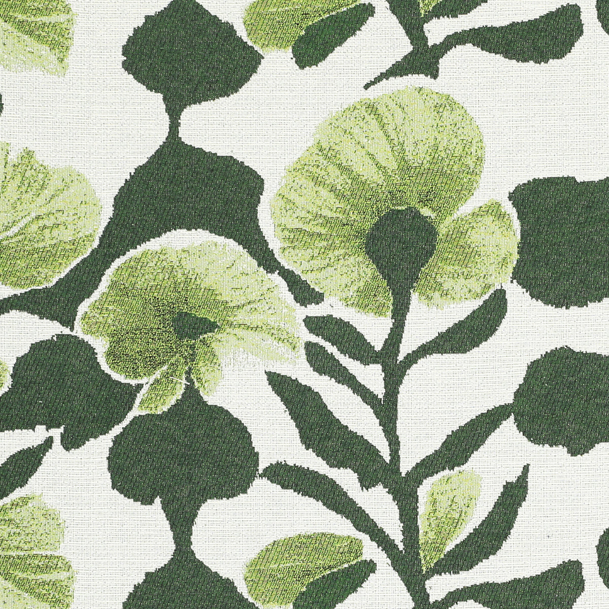 Linda Barker Evergreen Flower Woven Made to Measure Curtain Green