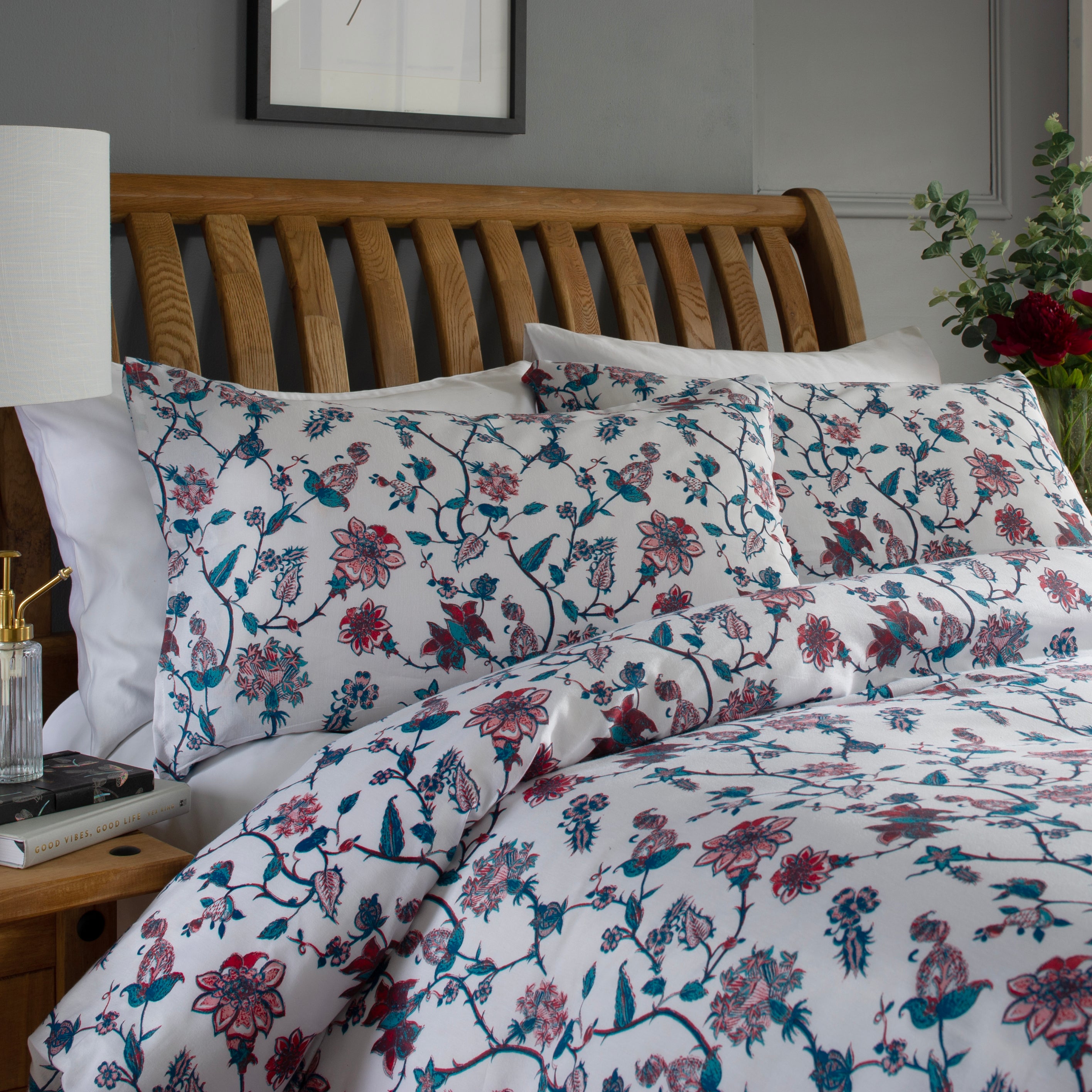 Blue Multi Jacobean Style Printed Duvet Cover Bedding Set Terrys