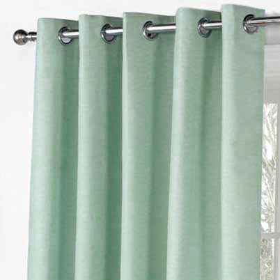 Fusion Sorbonne Ready Made Eyelet Curtains Duck Egg Blue