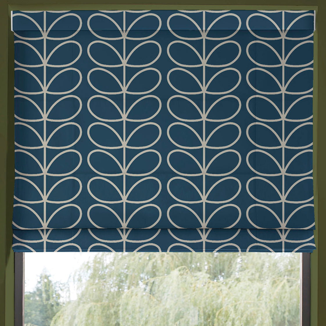 Orla Kiely Jumbo Linear Stem Made to Measure Roman Blind Marine
