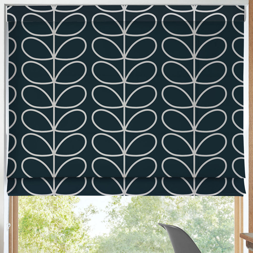 Orla Kiely Jumbo Linear Stem Made to Measure Roman Blind Whale