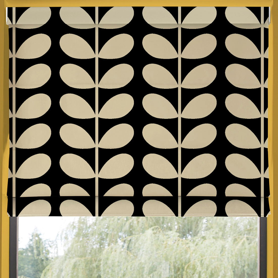 Orla Kiely Jumbo Solid Stem Made to Measure Roman Blind Black