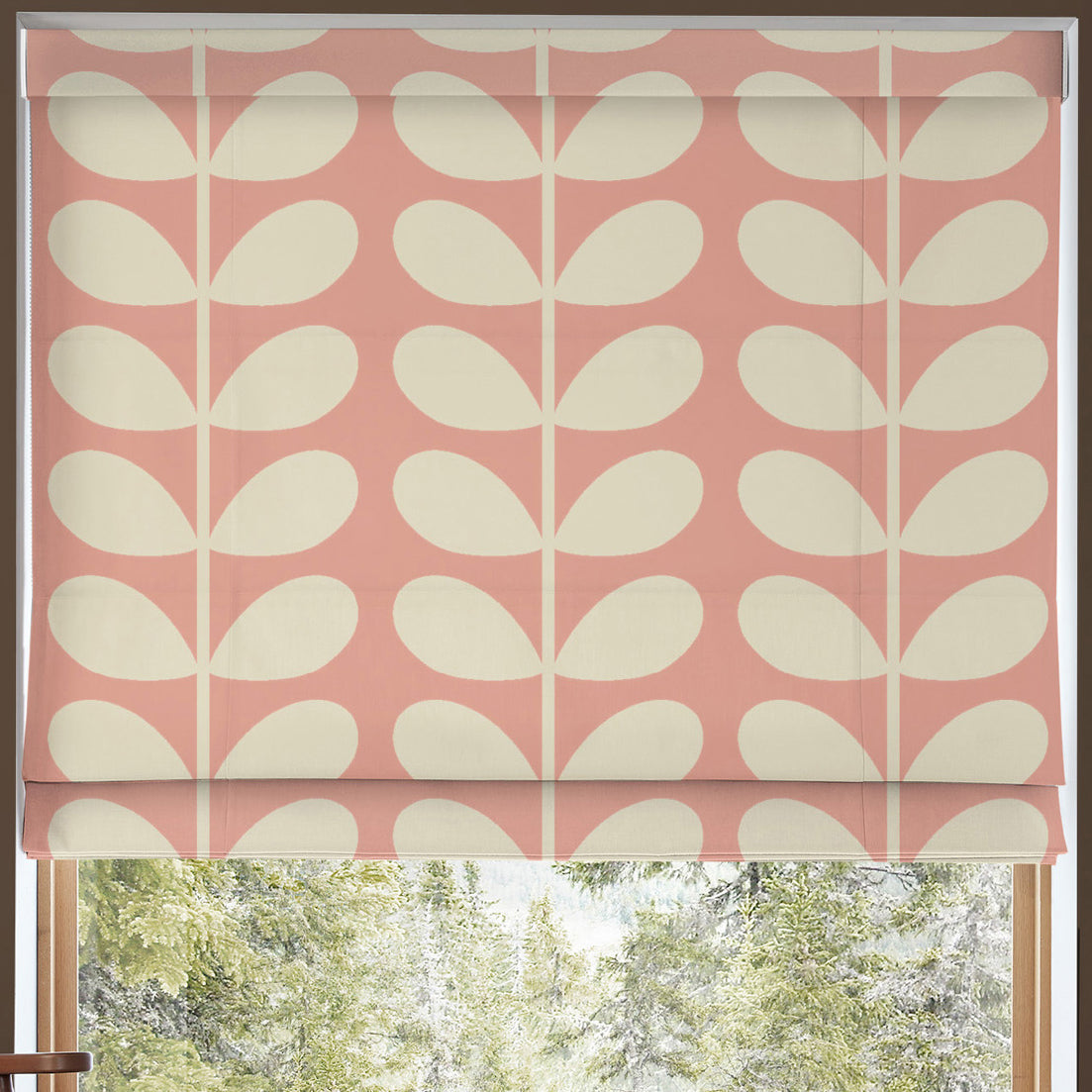 Orla Kiely Jumbo Solid Stem Made to Measure Roman Blind Pink