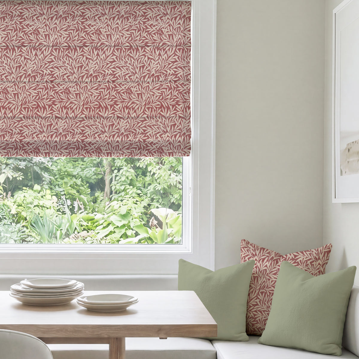 ANTE DECOR PREMIUM Leah Woven Made To Measure Roman Blind Garnet