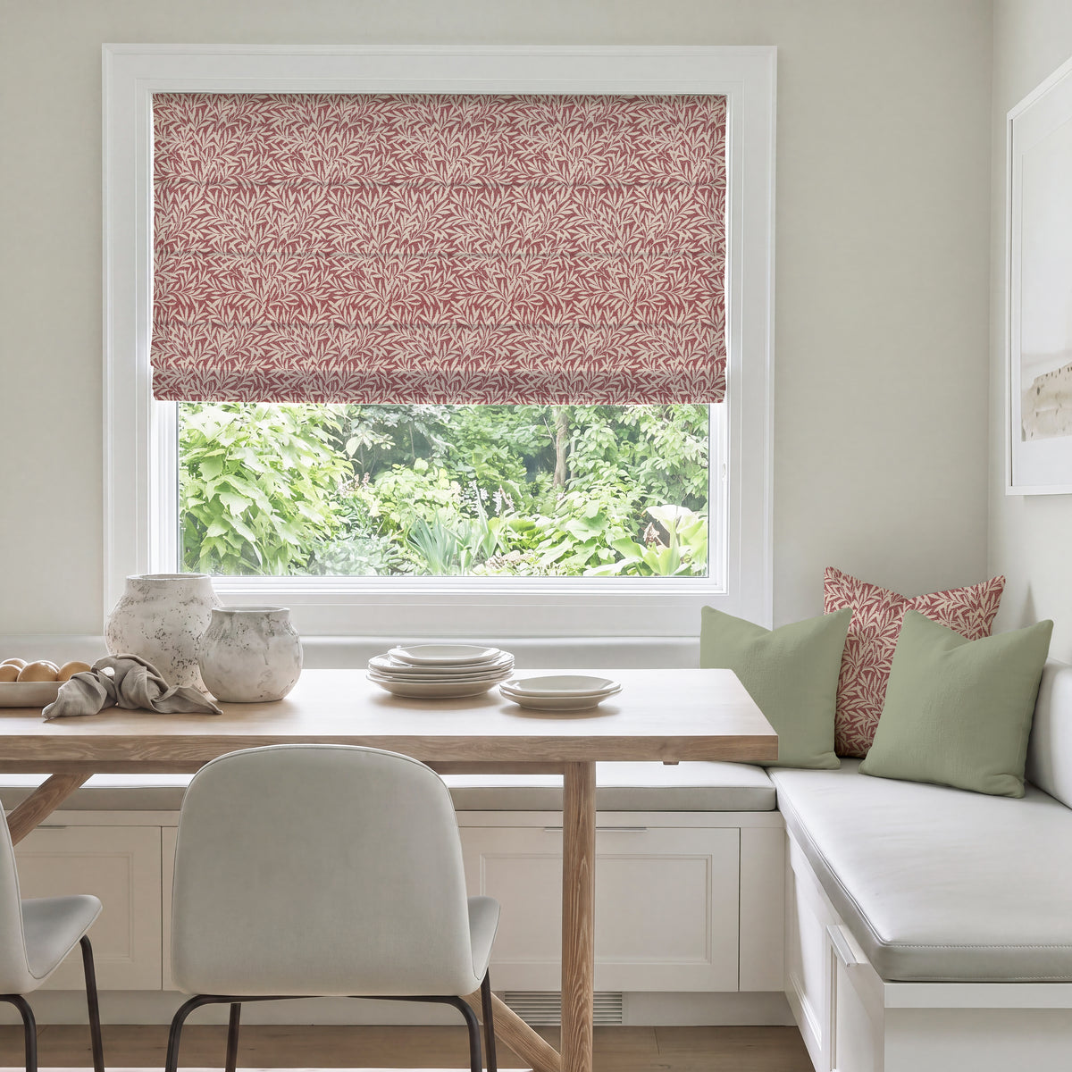 ANTE DECOR PREMIUM Leah Woven Made To Measure Roman Blind Garnet