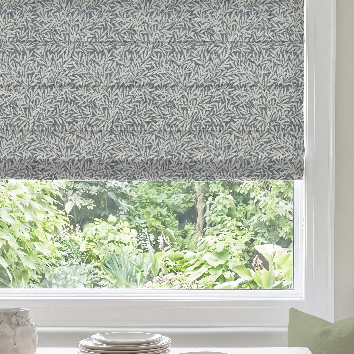 ANTE DECOR PREMIUM Leah Woven Made To Measure Roman Blind Grey