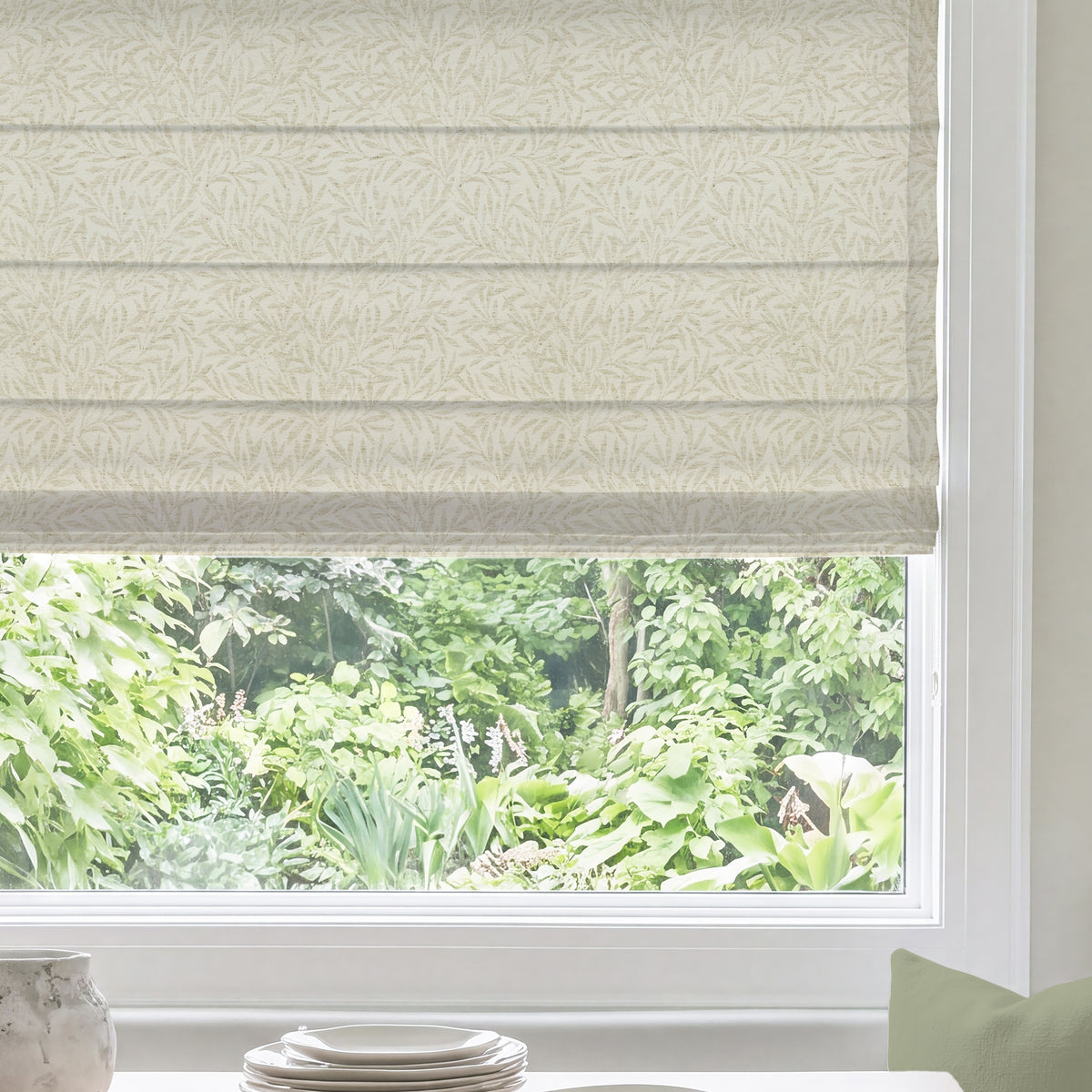 ANTE DECOR PREMIUM Leah Woven Made To Measure Roman Blind Natural