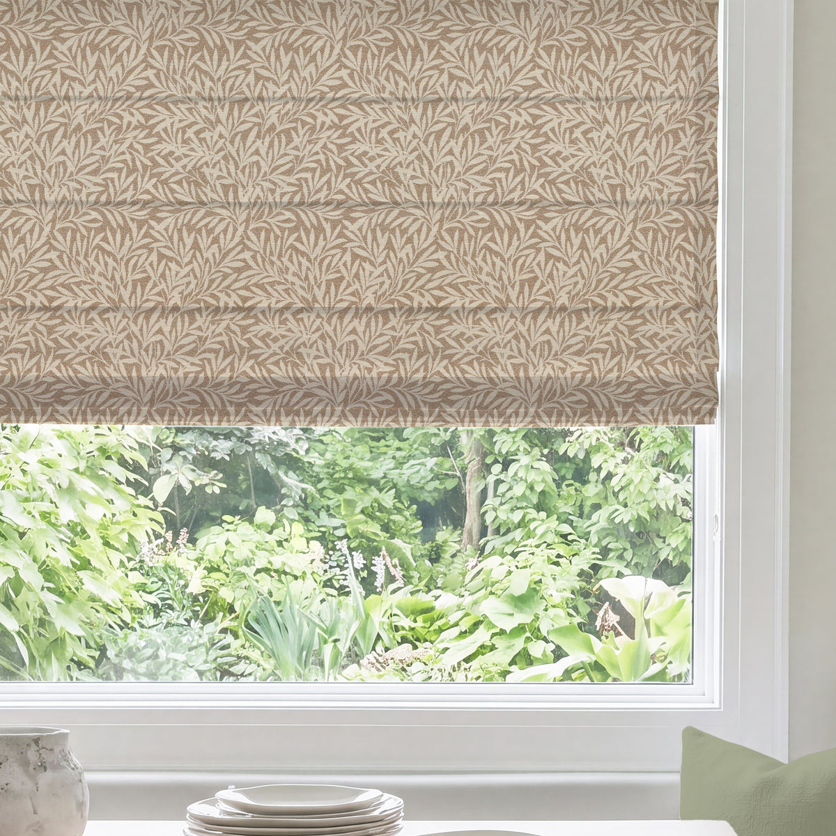 ANTE DECOR PREMIUM Leah Woven Made To Measure Roman Blind Sand