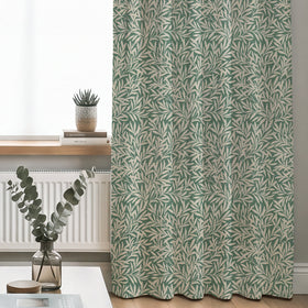 ANTE DECOR PREMIUM Leah Woven Made To Measure Curtains Forest Green