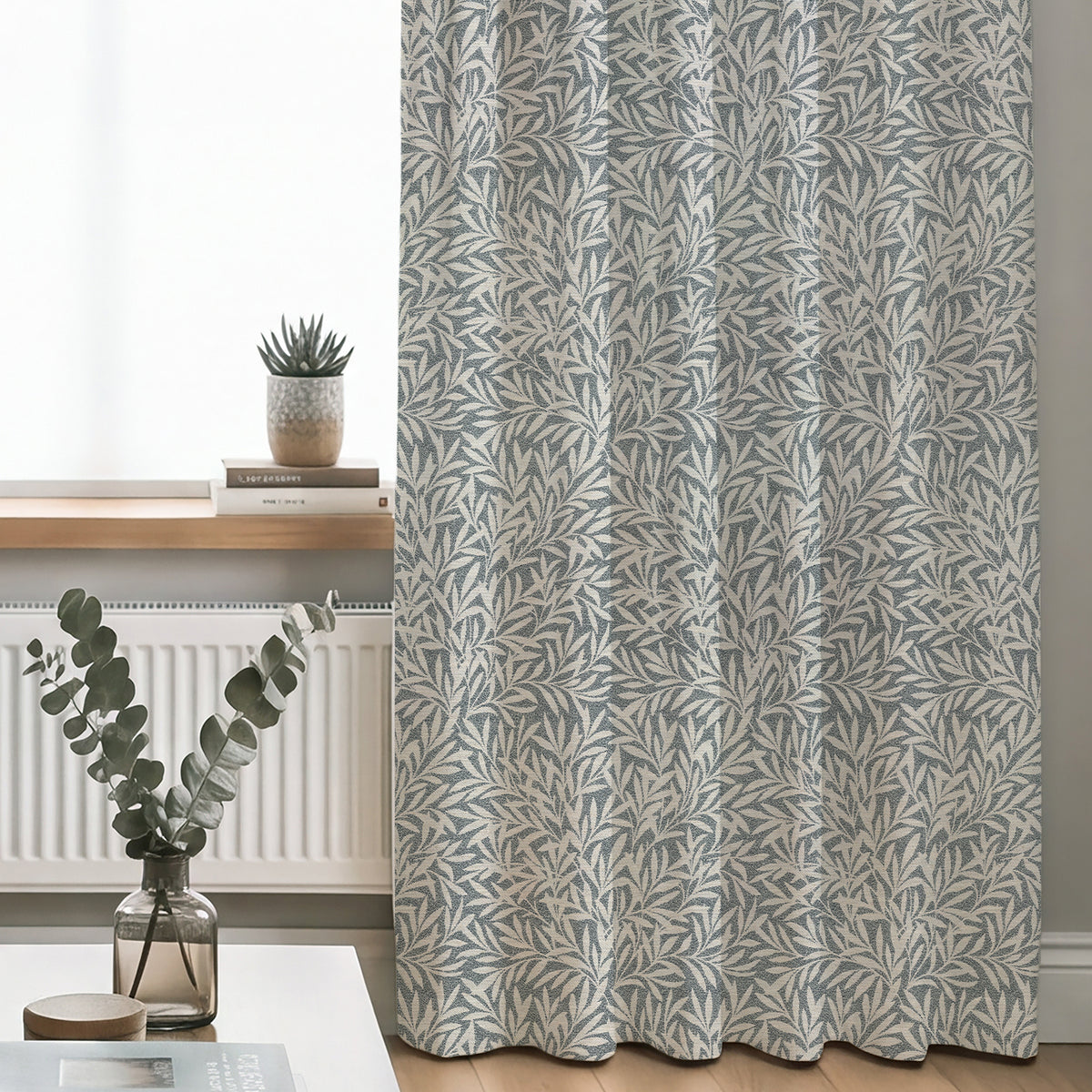 ANTE DECOR PREMIUM Leah Woven Made To Measure Curtains Grey