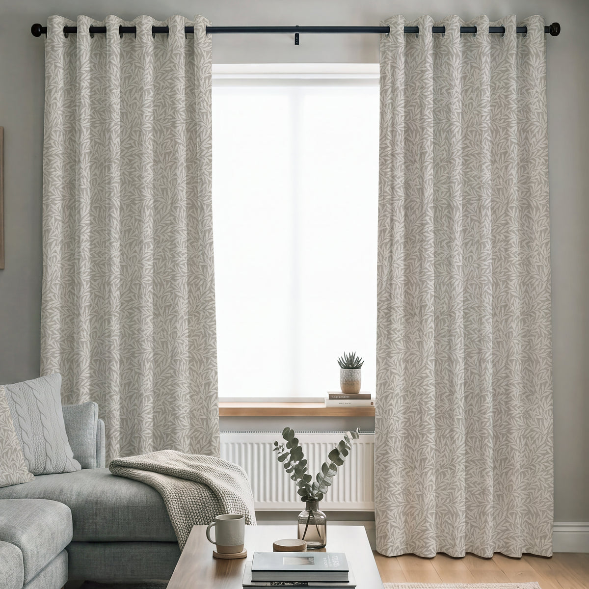 ANTE DECOR PREMIUM Leah Woven Made To Measure Curtains Linen