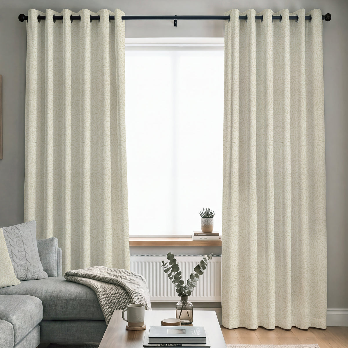 ANTE DECOR PREMIUM Leah Woven Made To Measure Curtains Natural