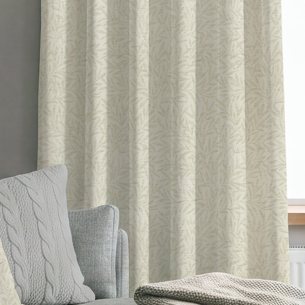 ANTE DECOR PREMIUM Leah Woven Made To Measure Curtains Natural