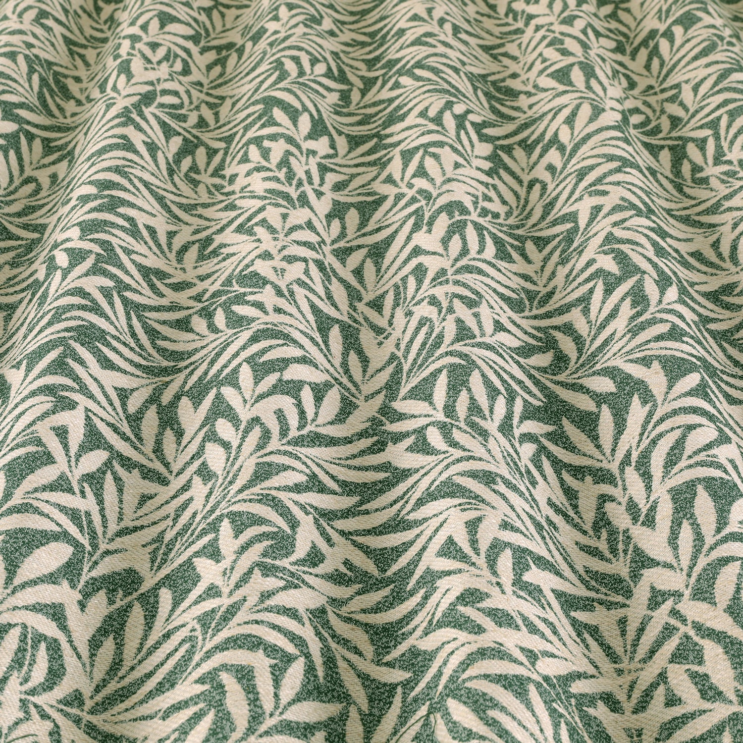 ANTE DECOR PREMIUM Leah Woven- Cotton/ Linen rich Fabric Col. Forest Green