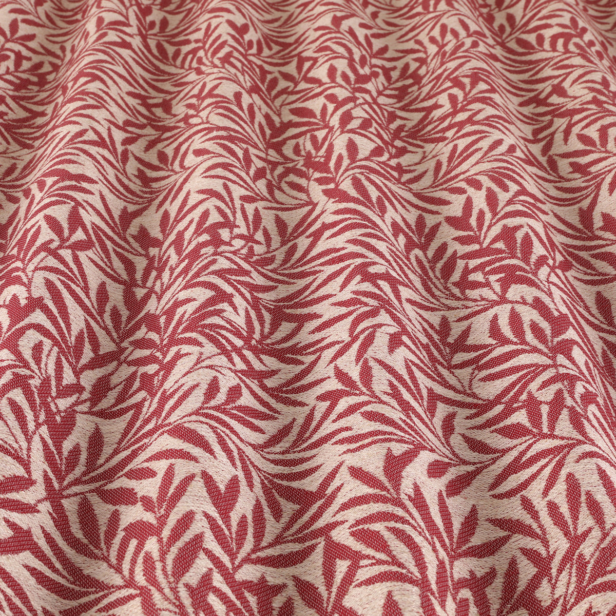 ANTE DECOR PREMIUM Leah Woven - Cotton/ Linen rich Fabric Col. Garnet