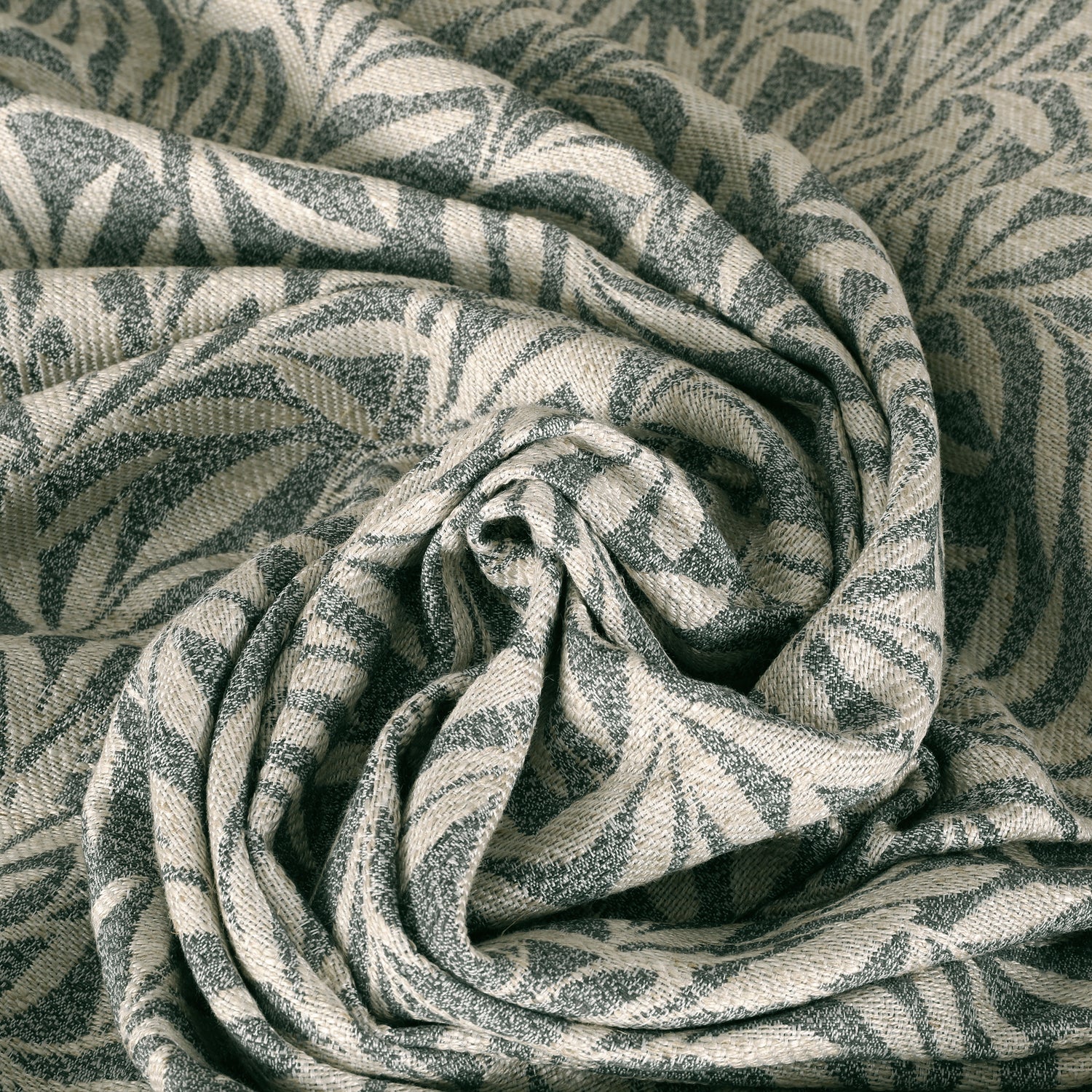 ANTE DECOR PREMIUM Leah Woven - Cotton/ Linen rich Fabric Col. Grey