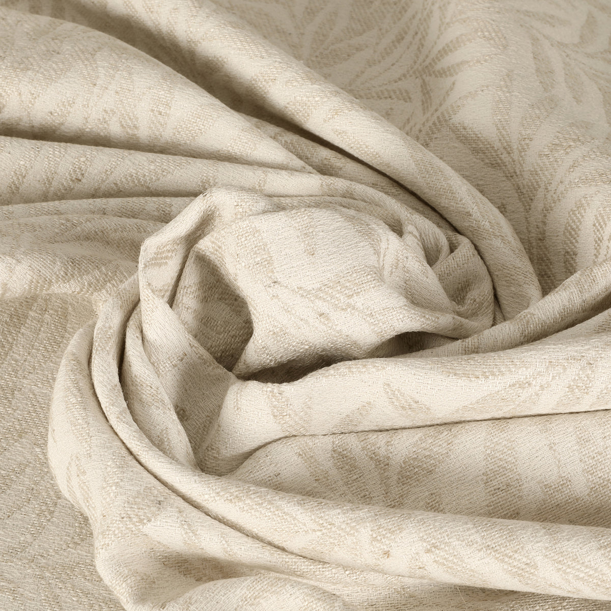 ANTE DECOR PREMIUM Leah Woven - Cotton/ Linen rich Fabric Col. Natural
