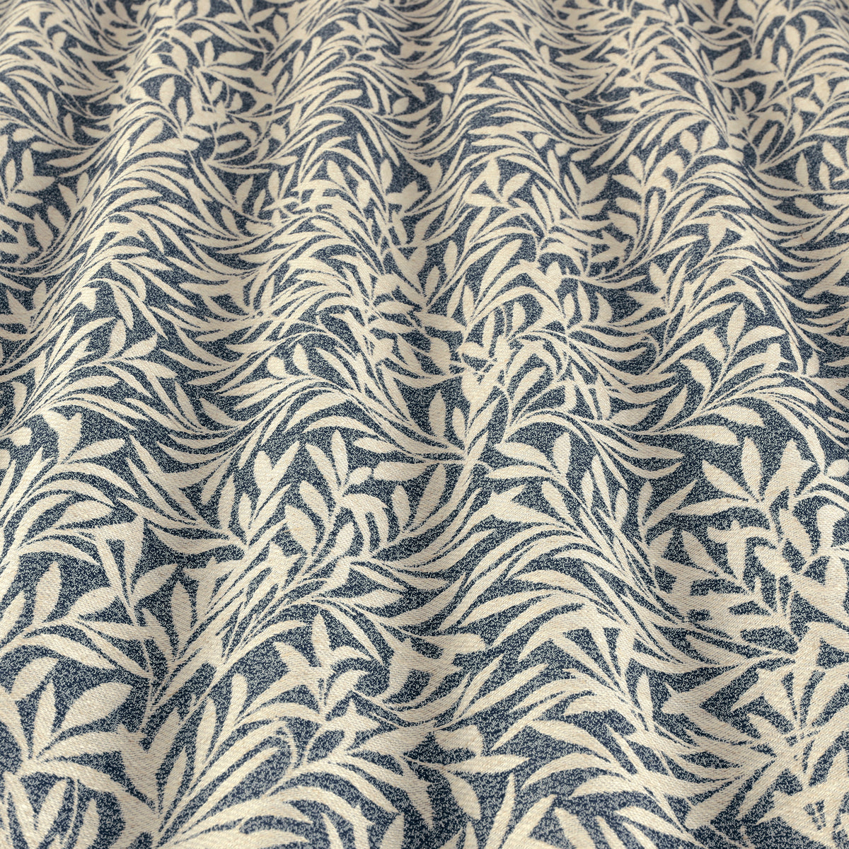 ANTE DECOR PREMIUM Leah Woven - Cotton/ Linen rich Fabric Col. Navy Blue