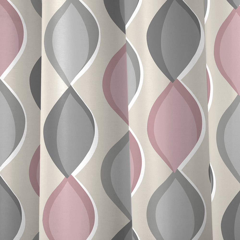 Fusion Lennox Ready Made Eyelet Curtains Blush