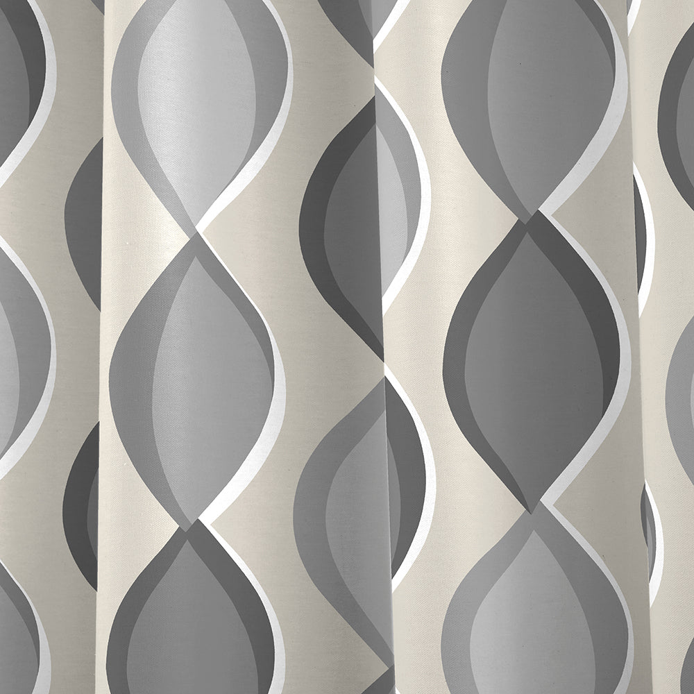 Fusion Lennox Ready Made Eyelet Curtains Grey
