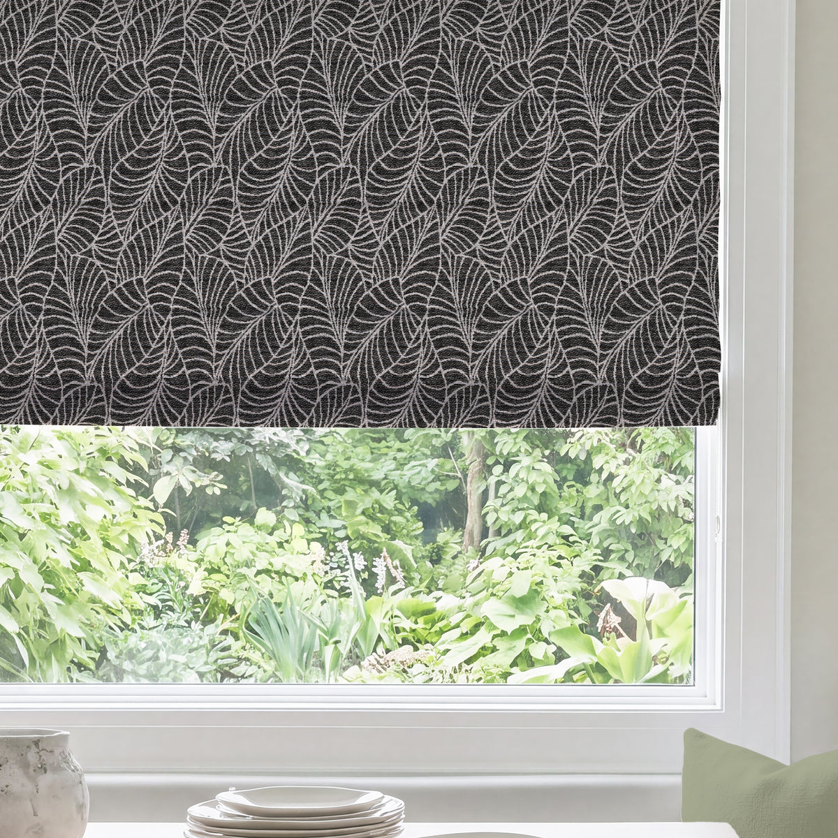 ANTE DECOR Lille Woven Made To Measure Roman Blind Black