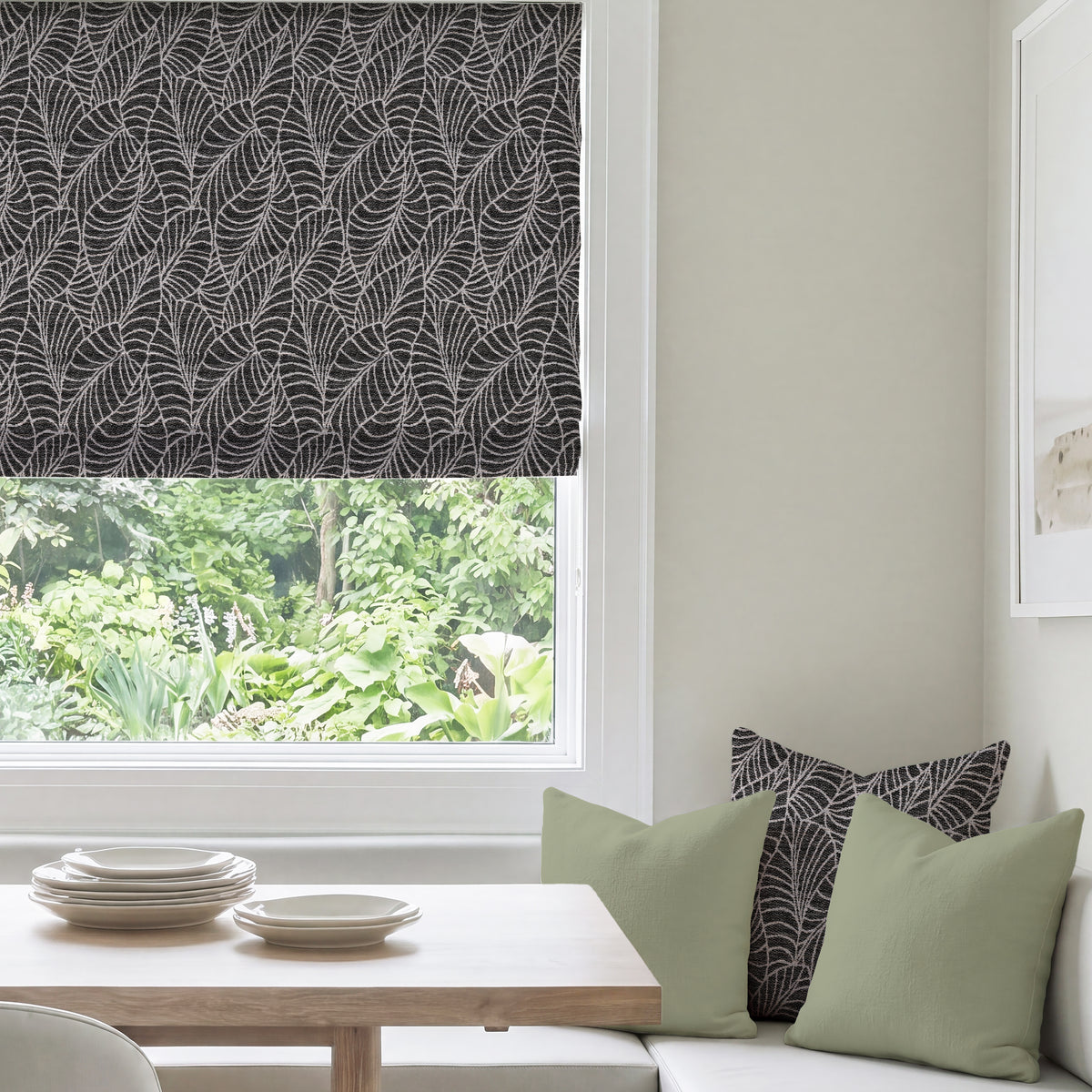 ANTE DECOR Lille Woven Made To Measure Roman Blind Black