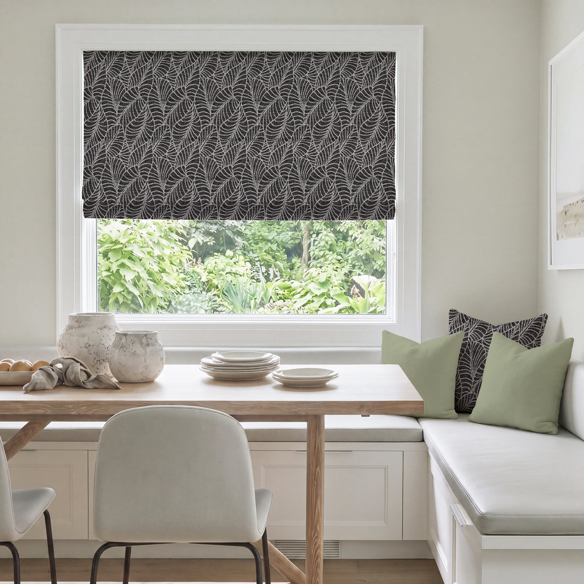 ANTE DECOR Lille Woven Made To Measure Roman Blind Black