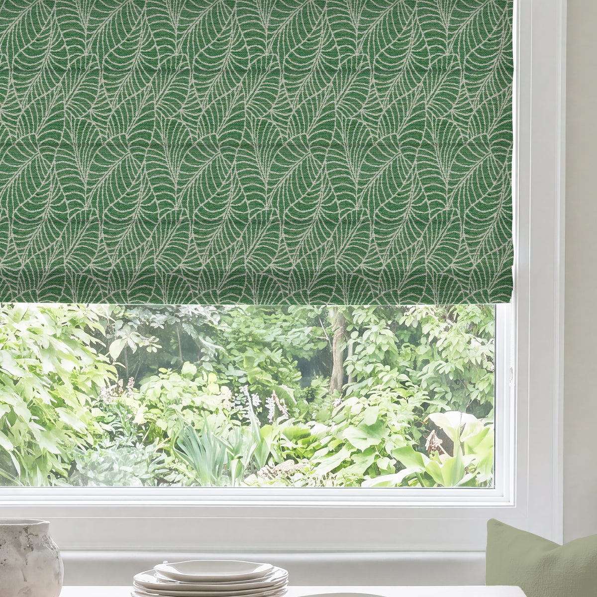 ANTE DECOR Lille Woven Made To Measure Roman Blind Green