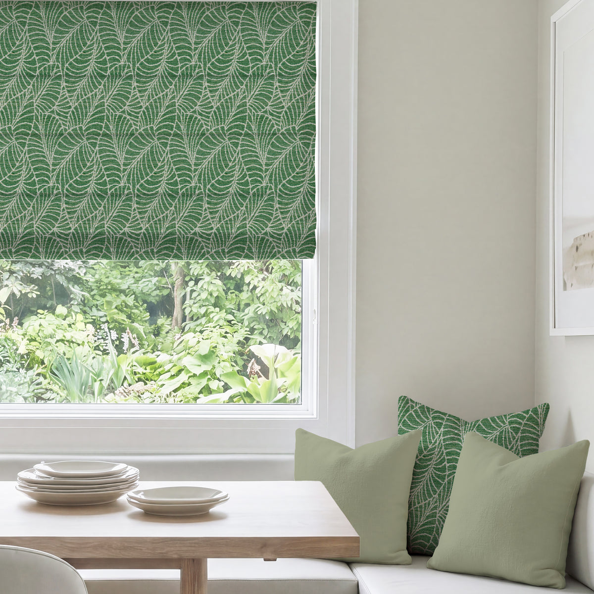 ANTE DECOR Lille Woven Made To Measure Roman Blind Green
