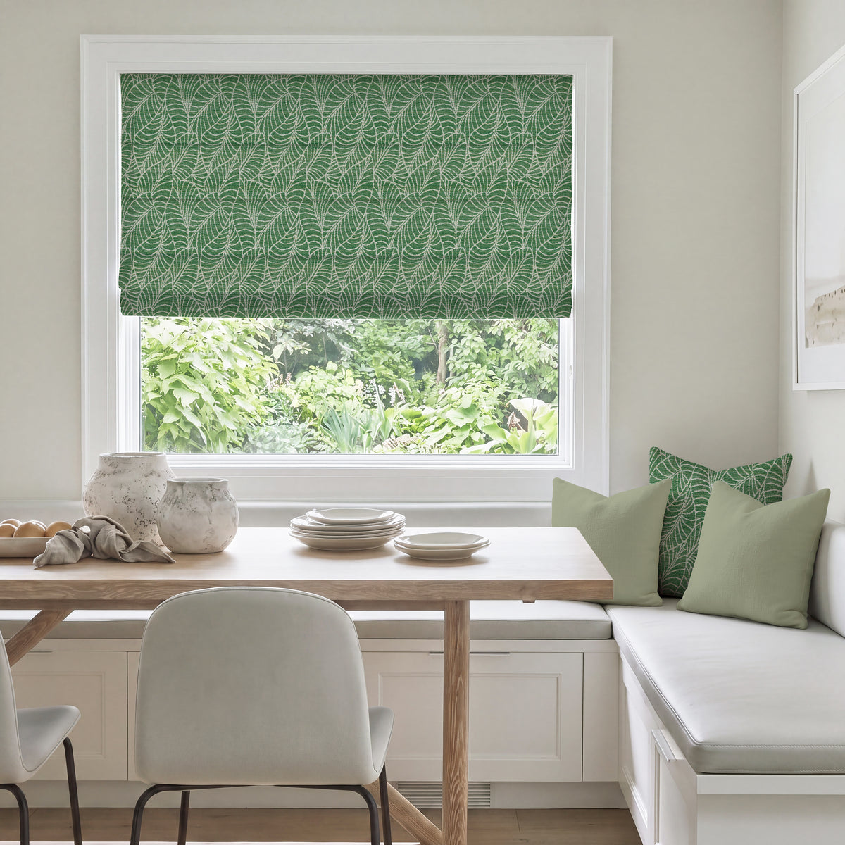 ANTE DECOR Lille Woven Made To Measure Roman Blind Green