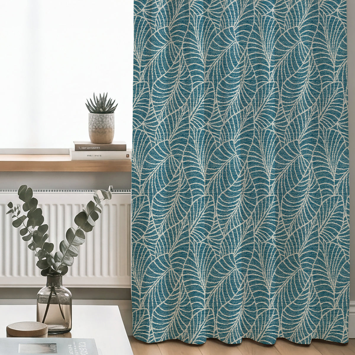 ANTE DECOR Lille Woven Made To Measure Curtains Blue