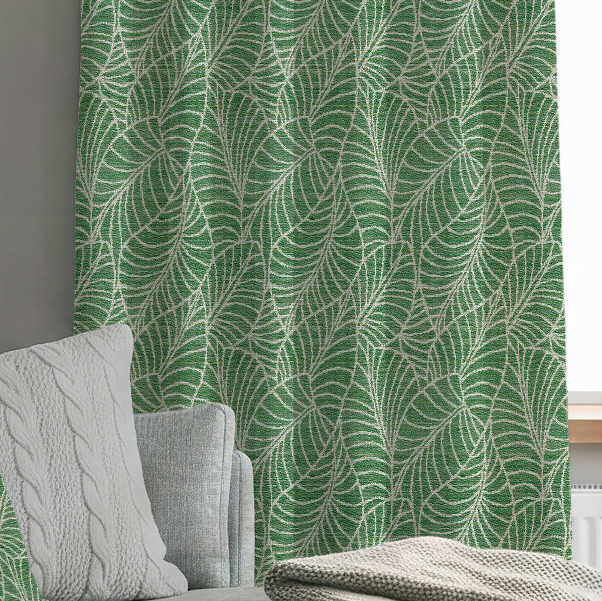ANTE DECOR Lille Woven Made To Measure Curtains Green