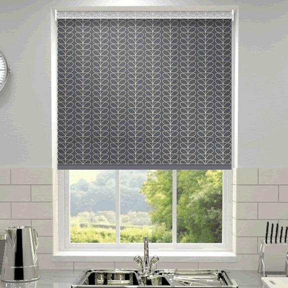 Orla Kiely Linear Stem Made to Measure Roller Blind Cool Grey