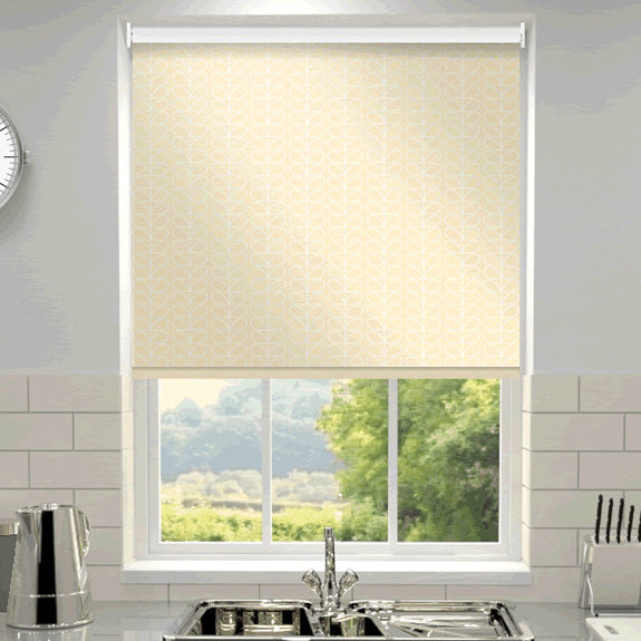 Orla Kiely Linear Stem Made to Measure Blackout Roller Blind Cream