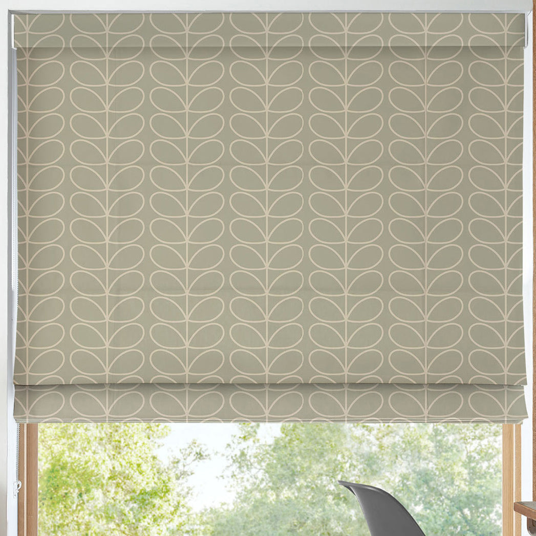 Orla Kiely Linear Stem Made to Measure Roman Blind Pebble