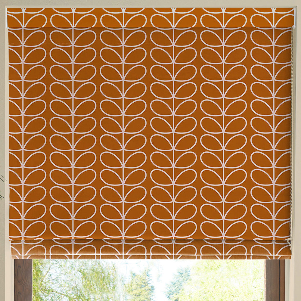 Orla Kiely Linear Stem Made to Measure Roman Blind Persimmon