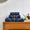 Orla Kiely Linear Stem Towel Navy Olive