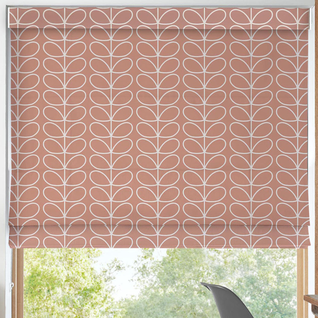 Orla Kiely Linear Stem Made to Measure Roman Blind Bubblegum