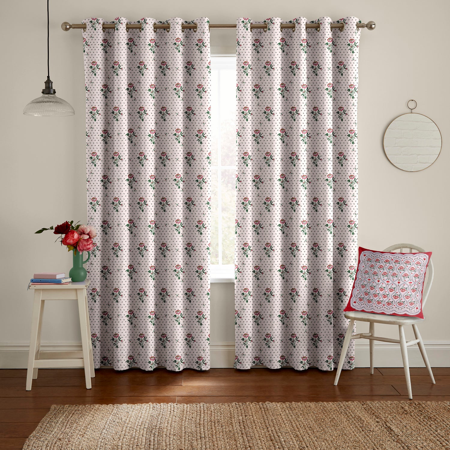 Cath Kidston Love Letter Made to Measure Curtain Rose