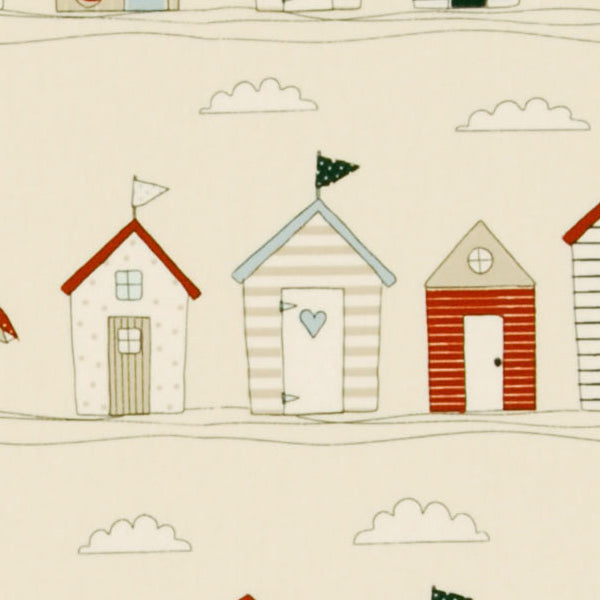 Beach Huts Made to Measure Roman Blind Blue