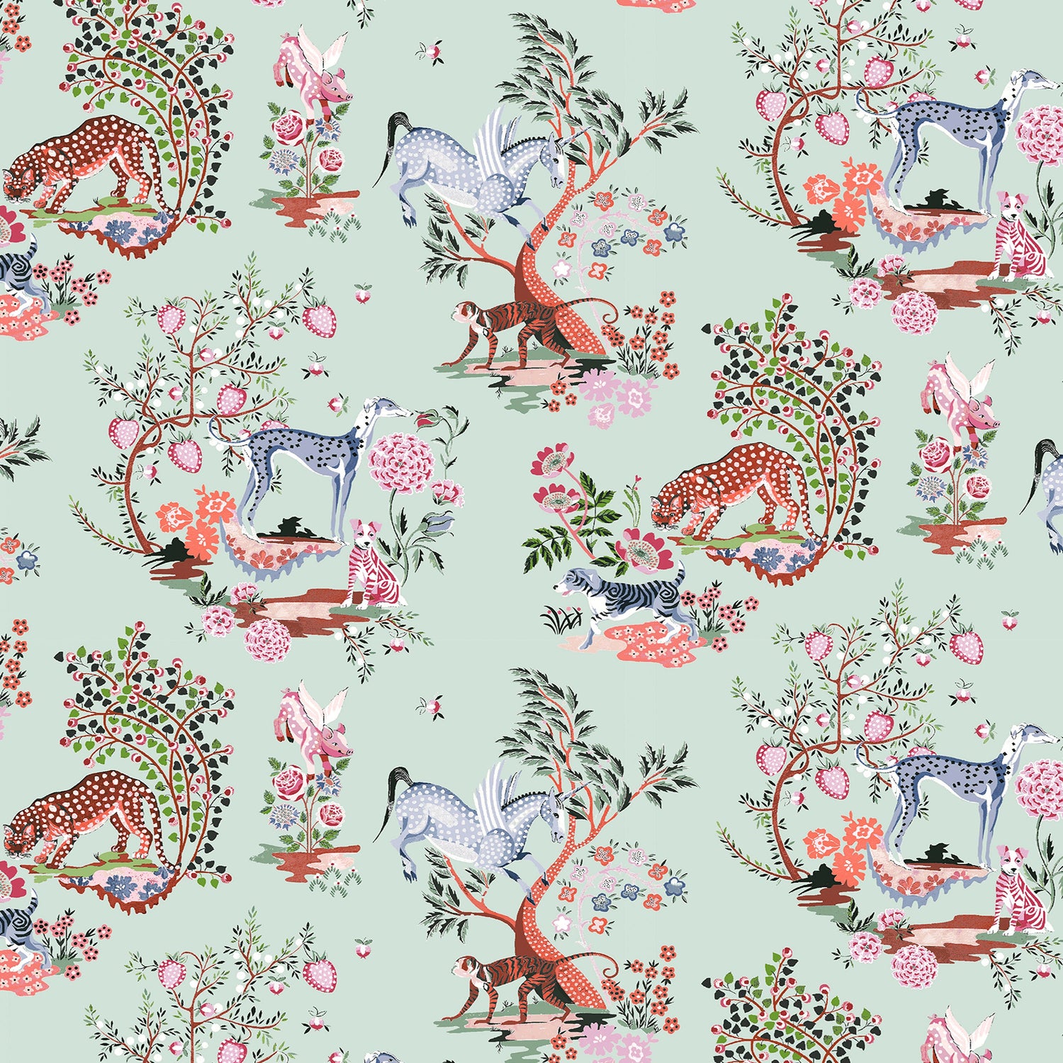 Cath Kidston Magical Kingdom Made to Measure Blackout Roller Blind Mint