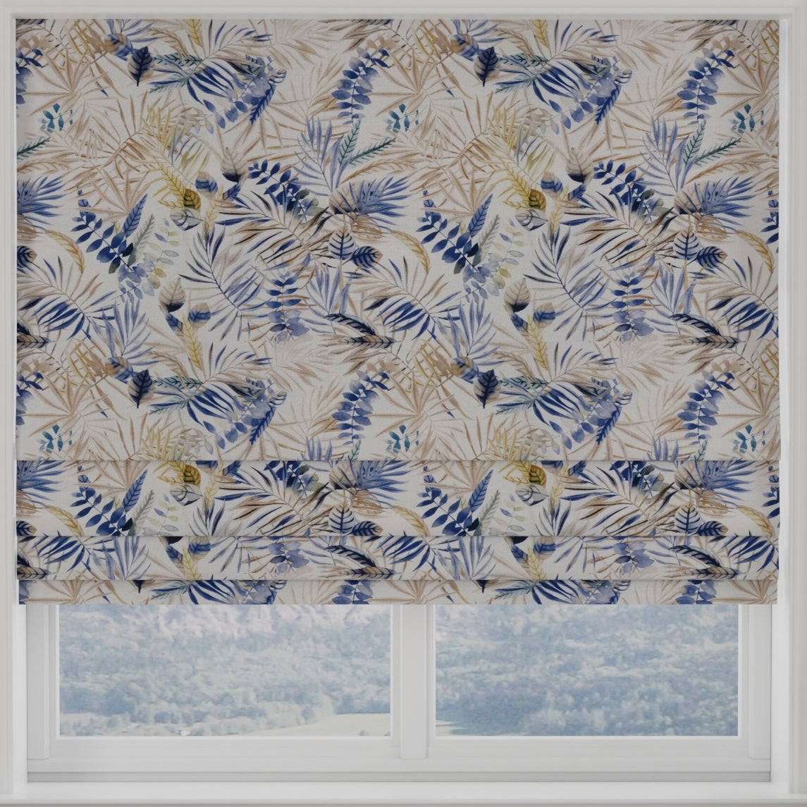 Makati Made to Measure Roman Blind Blue