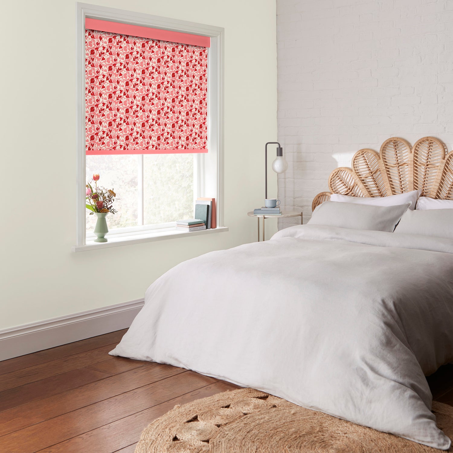 Cath Kidston Marble Hearts Ditsy Made to Measure Roller Blind Red