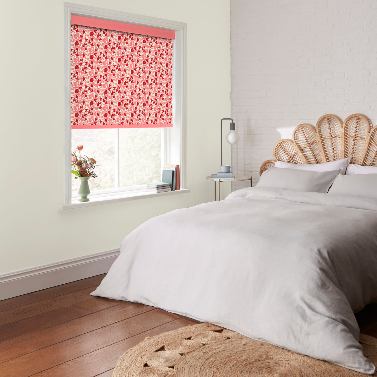 Cath Kidston Marble Hearts Ditsy Made to Measure Blackout Roller Blind Red