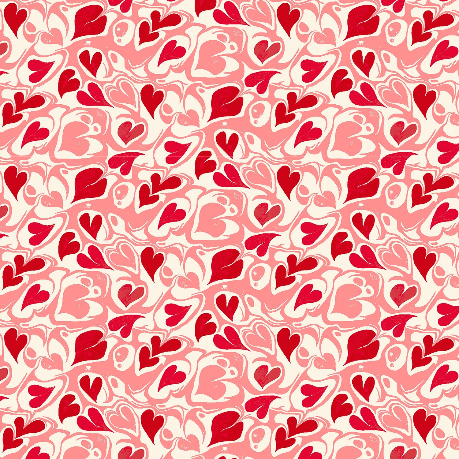 Cath Kidston Marble Hearts Ditsy Made to Measure Roller Blind Red