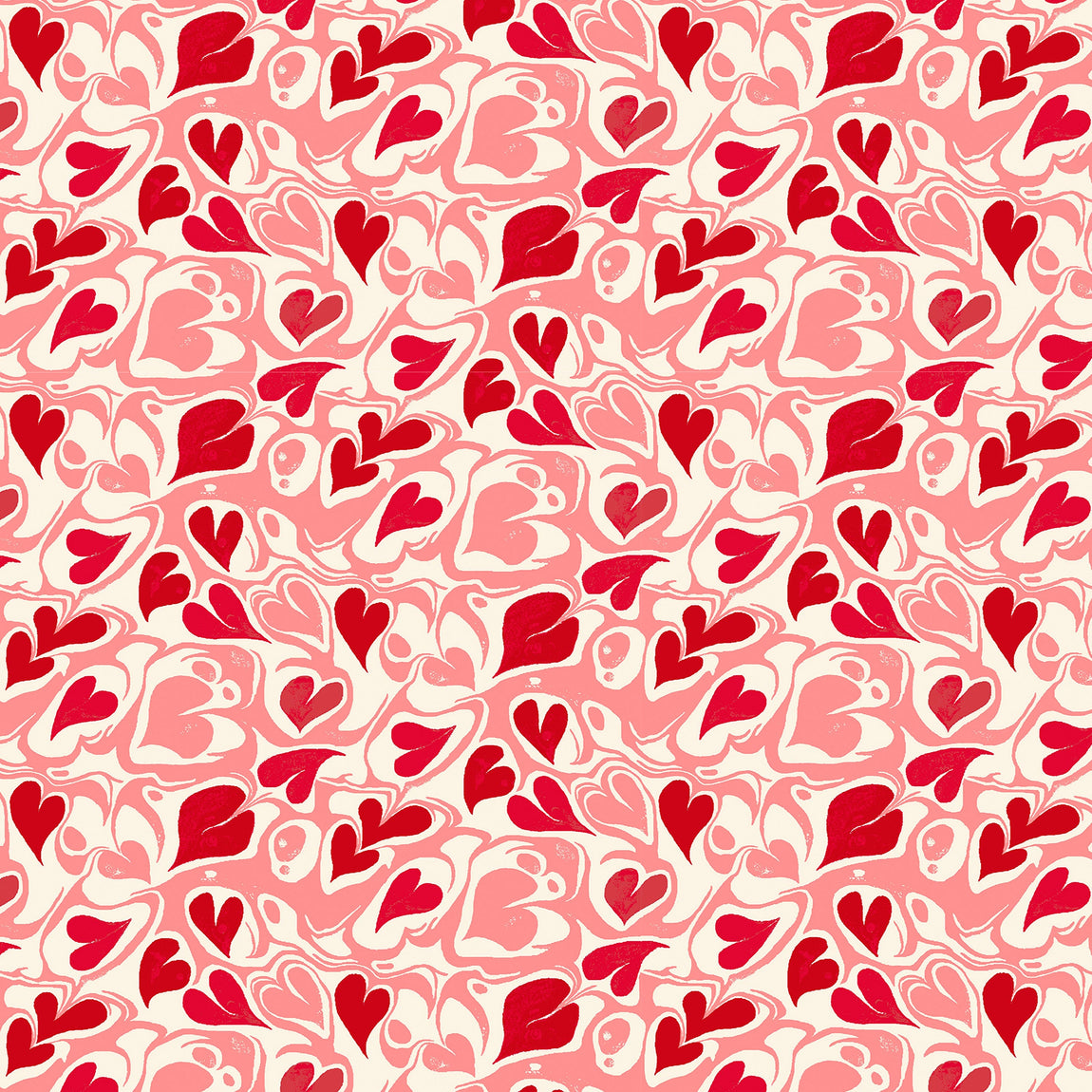 Cath Kidston Marble Hearts Ditsy Made to Measure Roller Blind Red
