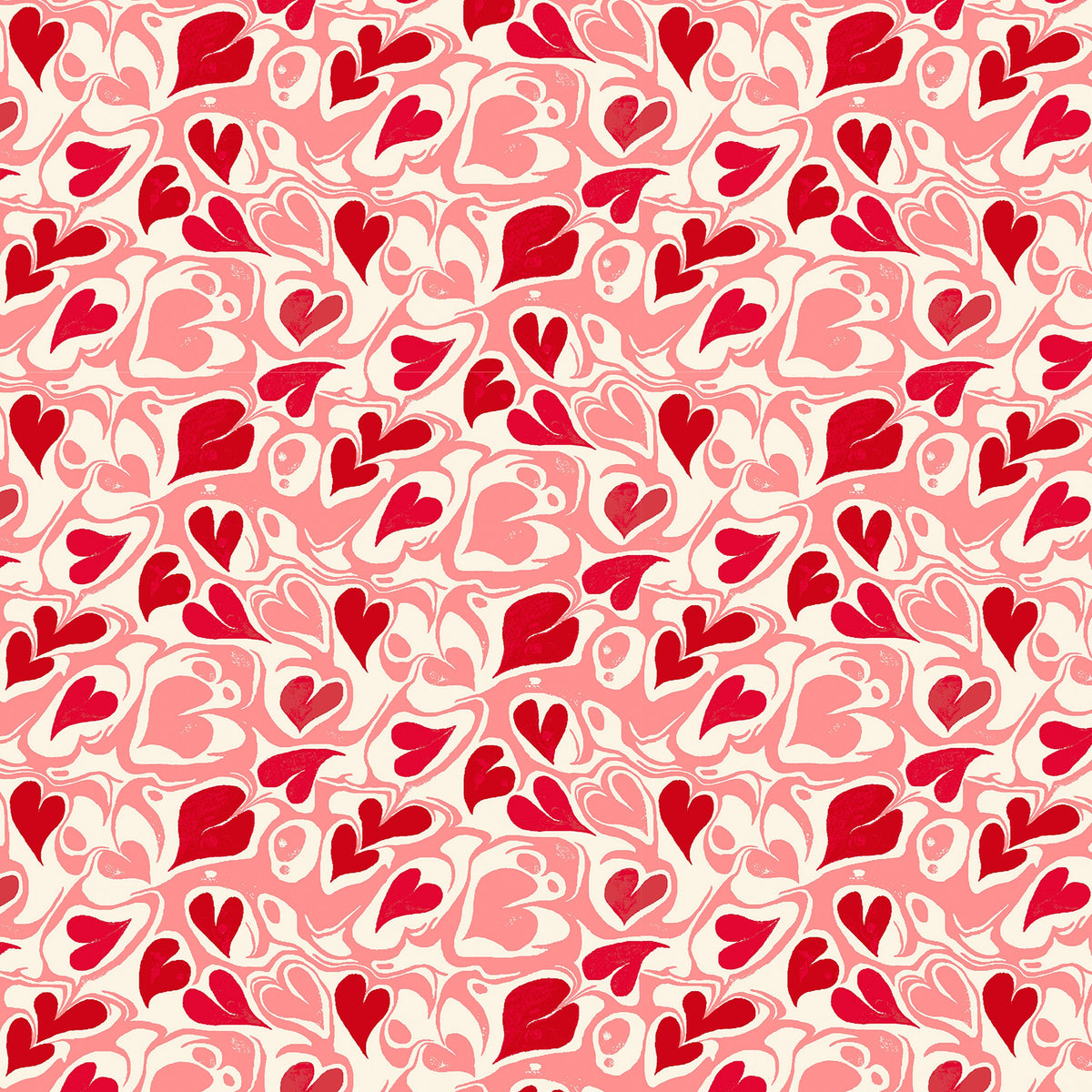 Cath Kidston Marble Hearts Ditsy Made to Measure Roman Blind Red