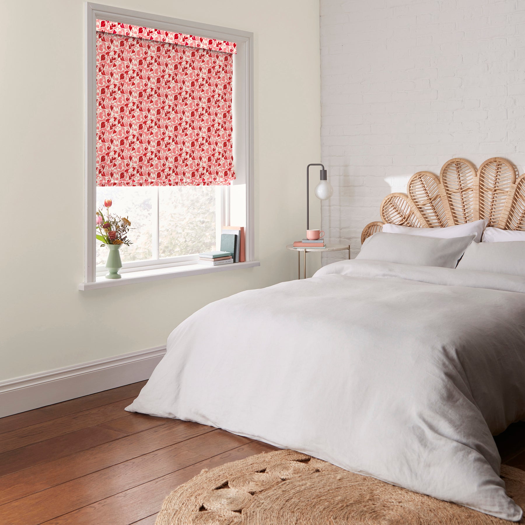 Cath Kidston Marble Hearts Ditsy Made to Measure Roman Blind Red